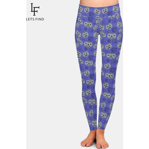 LETSFIND 2019 Halloween New Women Leggings 3D Pumpkins Print Elastic High Waist Plus Size Leggings Fashion Casual Women Pants