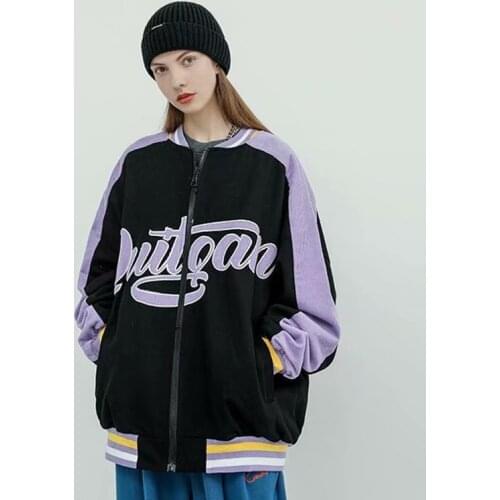 2021 New Spring&Autumn Embroidery Baseball Jacket Womens Coat Mens Couple Bomber Unisex Boyfriend Style Varsity Hiphop Street