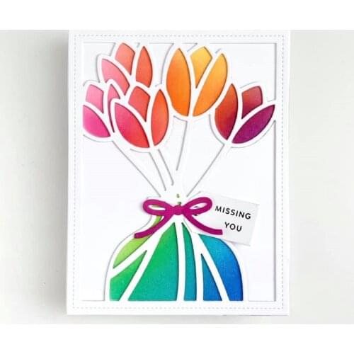 New Tulip rectangular frame metal Cutting Dies Stencils DIY Scrapbooking Paper/photo Cards Embossing Dies