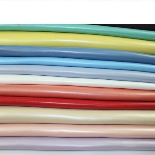 Real First layer soft cow leather fabric / Napa pearl light soft yellow leather/ quality pearl grain genuine leather material