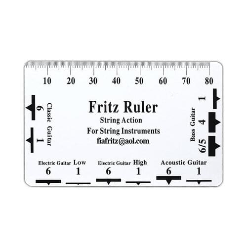 Pylon DIY Tool Guitar Bass String Action Card, Fritz Ruler Plastic/Metal String Pitch Height Ruler Luthier Tool