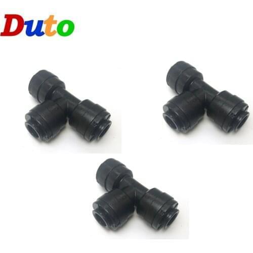 10pcs RO Water 3Ways T shap Quick Coupling Fitting 1/4" OD Hose leak-proof 1/4" BSP Reverse Osmosis System Plastic Pipe