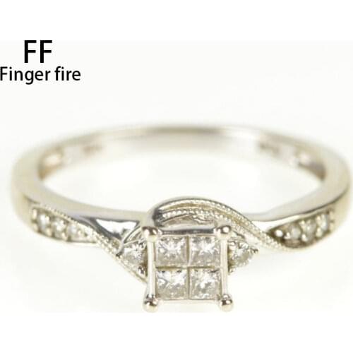 Popular 18K Gold White Diamond Engagement Wedding Anniversary Gift Ring Size 6-11