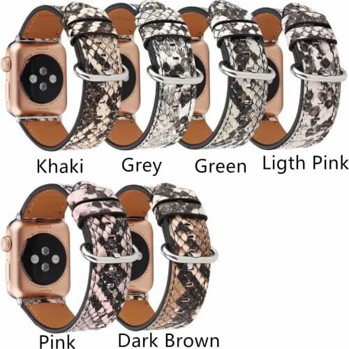 Snake Pattern Strap For apple watch iWatch series 6 5 4 3 2 SE python Leather band 40mm 44mm 42mm 38mm wristband accessories
