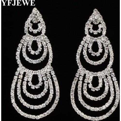 YFJEWE New Style Design Gourd Crystal Dangle Earrings for Women Bridal Wedding Party Fashion Jewelry Luxury Female Earring E423