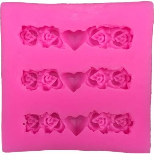 Rose heart-shaped fondant silicone mold for kitchen baking chocolate pastry candy making cupcake lace decoration tools FT-0080