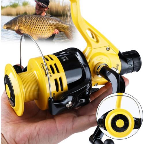 Sougayilang New 2000-7000 Series 11+1BB 5.5:1 Spinning Fishing Reel Feeder Fishing Carp Fishing Wheel Fishing Tackle Pesca