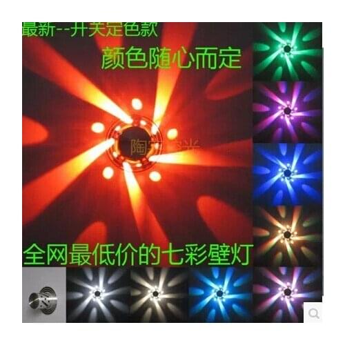 MIX Modern 3W LED Wall Lamp AC90-265V For Hotel Bedroom etc