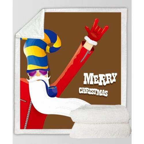 Warm Blanke Christmas Adult Children 3D Digital Printing Cotton Velvet Thick Blanket 130*150 Cm 150*200 Cm
