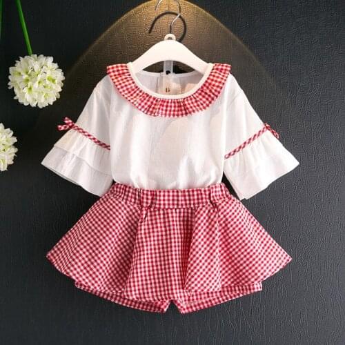 TUONXYE 2-6 Years New Fashion Girls Long Sleeve Clothes Set Summer Children Clothing Suit Tops+skirt Costume
