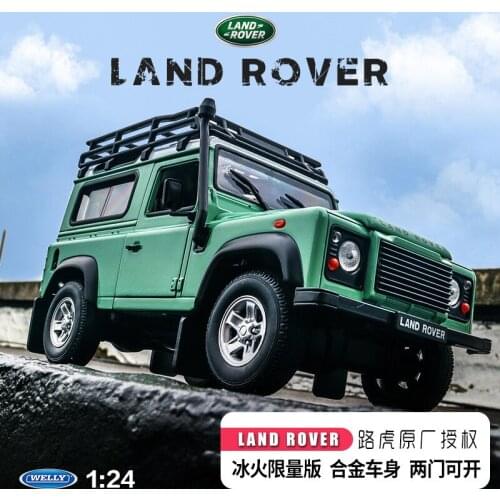 WELLY 1:24 Original Land Rover Defender Off-Road Vehicle Car Model Simulation Alloy Car Model Personality Decoration kids toys