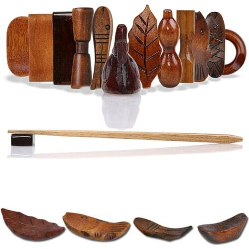 Japanese Style Wood Chopstick Holder Spoon Fork Knife Stand Kitchen Wooden Rest Rack Tableware Decoration Creative Shape Tools