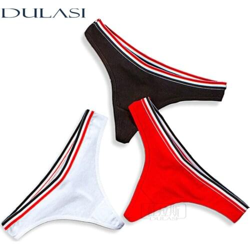 Womens Cotton G-String Thong Panties String Underwear Women Briefs Sexy Lingerie Pants Intimate Ladies Letter Low-Rise DULASI
