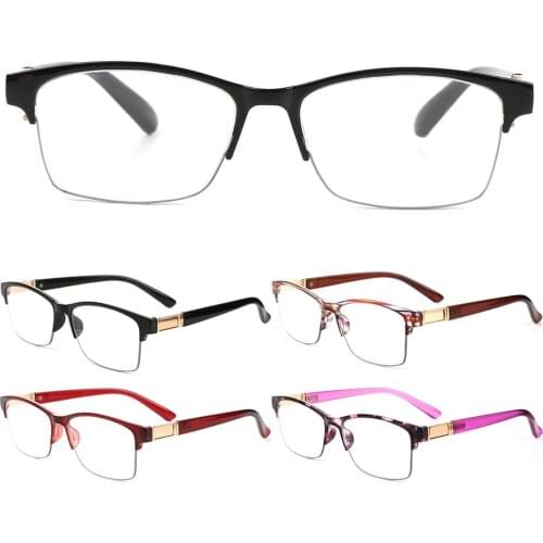 Women Ultralight Portable High-definition Presbyopic Eyewear Reading Glasses Half Frame Far Sight Glasses
