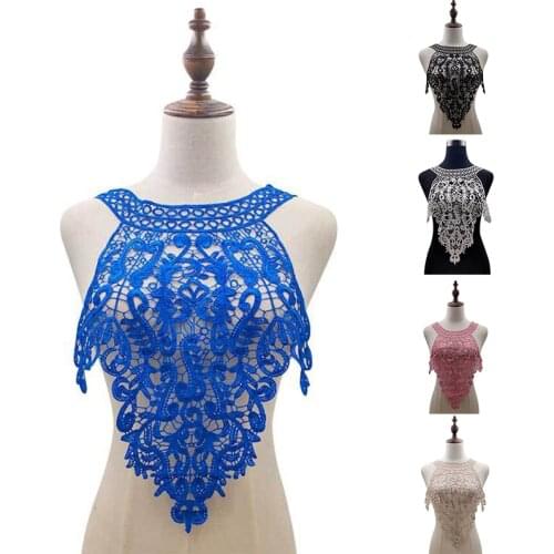 1 PC Organza Embroidered Wings Lace Embroidery Patches DIY Lace Collar Neckline Decorate Sewing Craft Supplies Floral Patches