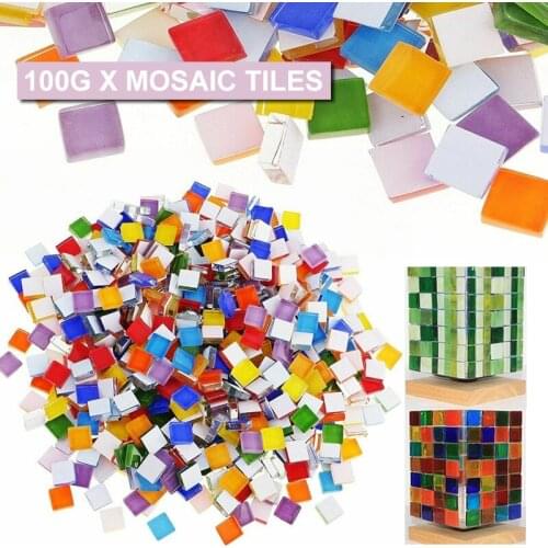 100g/pack Multi-Color Glass Mosaic Tiles Material DIY Mosaic Art Craft Supplies Fashion for Home Decoration