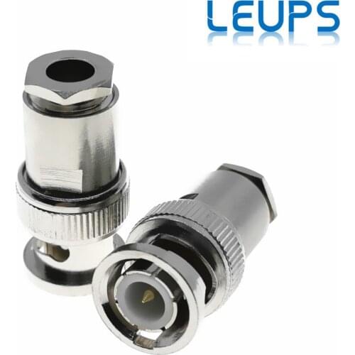 100PCS BNC Male Q9 Plug Clamp RG58 RG142 RG223 LMR195 50-3 Cable RF Connector