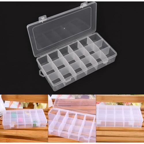 18 Grid PP Portable Multipurpose Transparent Organizer Container Storage Box Fit for Household Daily/Cosmetic/Jewelry/Tool Parts