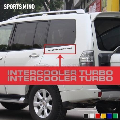 2 X Intercooler Turbo For Mitsubishi Pajero Shogun Montero Side MK2 V20 Accessories Car Stickers Decal Automobiles Car-Styling
