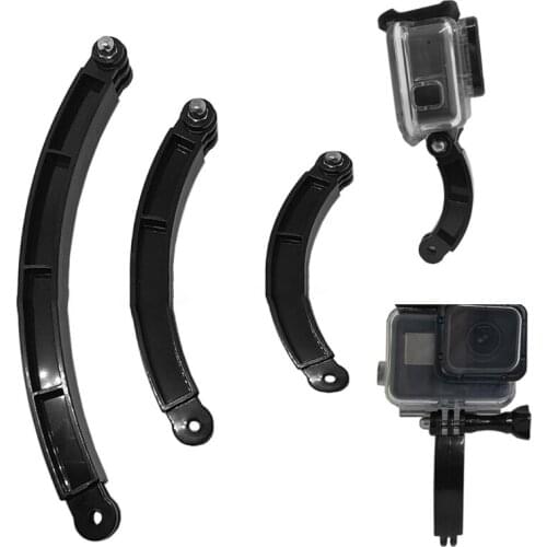 3 in 1 Helmet Mount Adapter Extension Arm,Adjustable Curved Extension Pivot Arm Mount Holder Monopod Bracket B03C