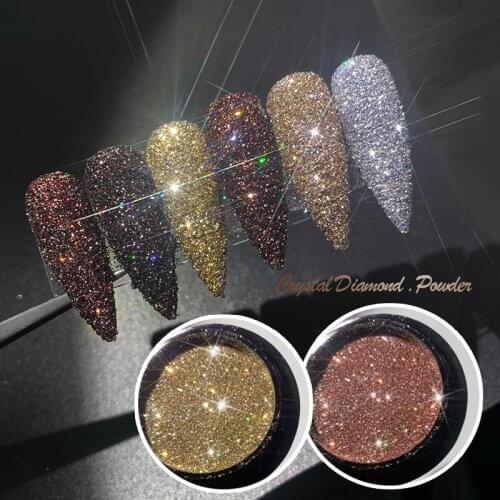 6-color Glitter Bungee Diamond Powder Net Red Ins Nail Diamond Powder Astringent Nail Japanese Art Decorations Bungee