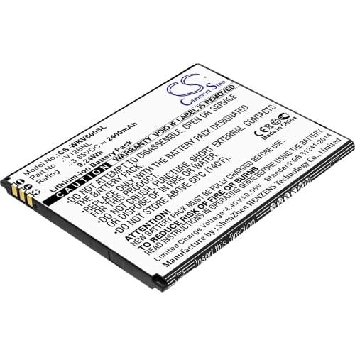 CS 2400mAh / 9.24Wh battery for Wiko Harry 2, View, W-V600 V12BNL