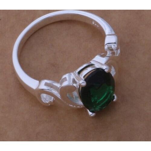 AR350 Fashion Jewelry Silver Color Gifts Popular Rings For Women 8 / Green Stone Shape /apeajgla Bfwajxda