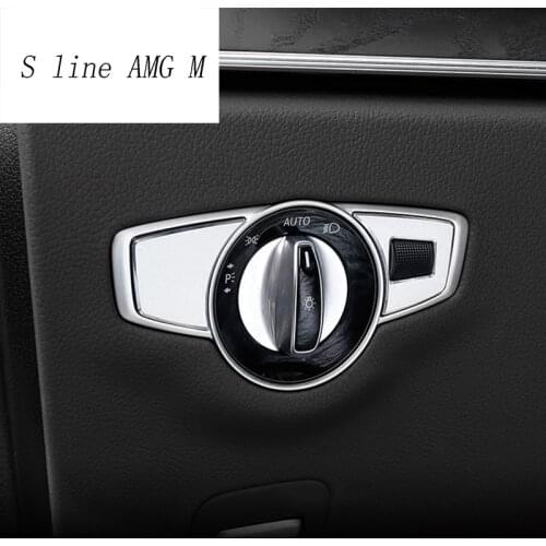 Car Styling Headlight Switch Buttons Decor Cover Interior Trim Car Sticker For Mercedes Benz GLC C E Class W205 W213 Accessories