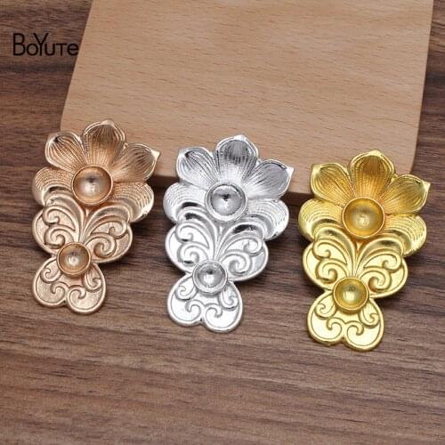 BoYuTe New Arrive (5 Pieces/Lot) 35*55MM Flower Alloy Materials Factory Direct DIY Handmade Jewelry Accessories