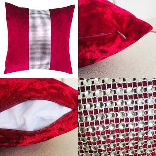 Hot Flannel Hot Drill Pillow Cover Solid Color Sofa Cushion Cover Modern Simple Home Decoration Throw Pillow Case 45*45cm