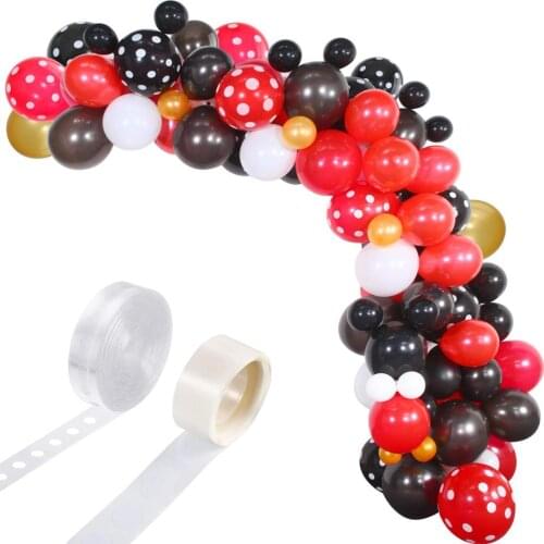 112Pcs DIY Red Black and White Balloons Garland Arch Kit Casino Theme Party Night Balloon Wedding Birthday Party Decorations