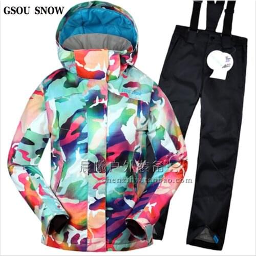 Gsou Snow Childrens Skiing Suit Boys or Girls Skiing Jacket + Pant Snowboarding Suit for Boys and Girls Winter Outdoor Snow