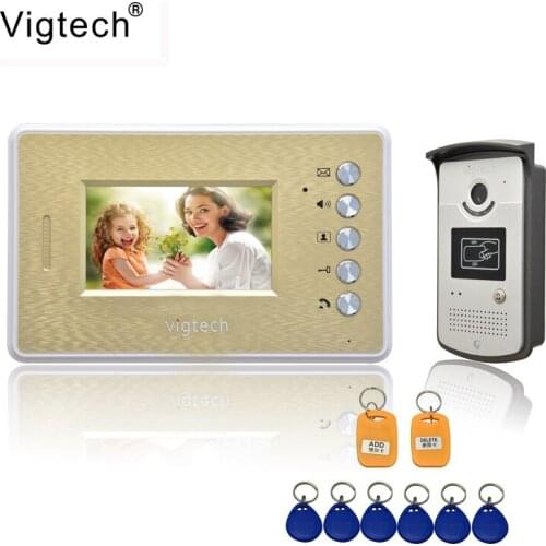 Vigtech Home 4.3"LCD Monitor Speakerphone Intercom Color Video Door Phone System Access Control Device Support Remote Unlock