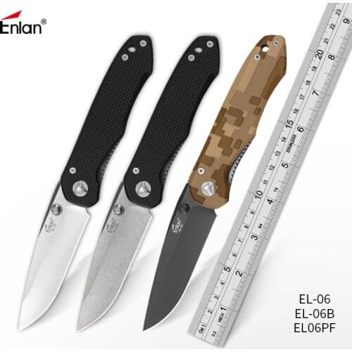 ENLAN EL-06 Camping Knife 8Cr13mov Steel ,G10 Handle,58Hrc, Survival Hunting Rescue Folding Knives Edc Tools Outdoor tool