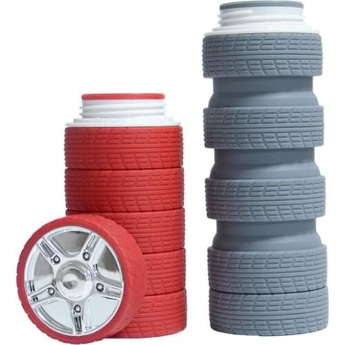 Gel Bottle Collapsible Sports Travel Drinking Silicone Folding Water Cup 750ml Leakproof Auto Mug Tire Thermos Advertising Gift