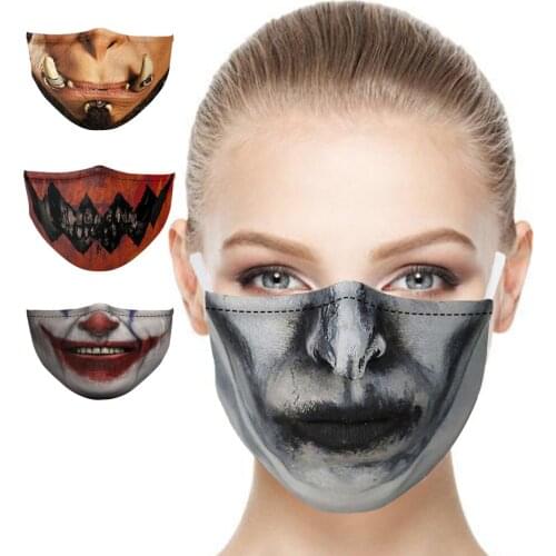 HOT Horror Joker Mouth Masks Halloween Death Cospaly Face-Protection Cycling Spots Breathable Adult Party Mask Men Women Unisex
