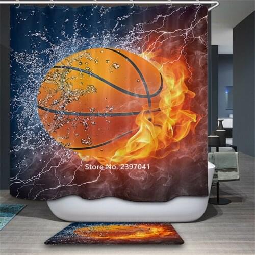 Hot Landscape Painting European and American Abstract Art Shower Curtain with Hook Waterproof and Mildew Proof Shower Curtain