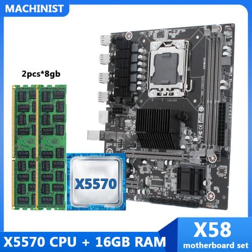 MACHINIST X58 desktop motherboard LGA 1366 DDR3 REG ECC RAM memory support Xeon X5675 X5690 X5680 X5670 X58V1608 mainboard