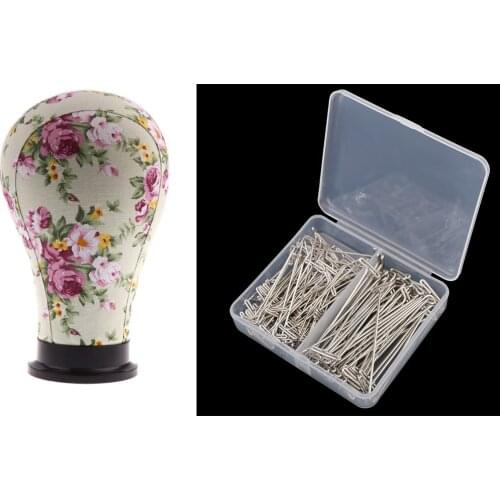 Pretty style 2# Canvas Manikin Head Canvas Block Model Head Come With One Box About 150pcs STEEL T-Pins For Wig Display