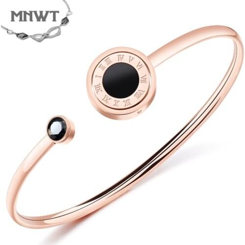 MNWT Fashion Rose Gold Bangles Women Geometry Bracelets Stainless Steel Gifts Cuff Female Bracelet Luxury Brand Jewellery Bijoux