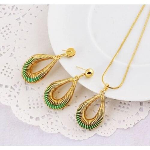 MxGxFam 18 Gold Color Jewelry Sets Water Drop Women Jewelry Nickel Free