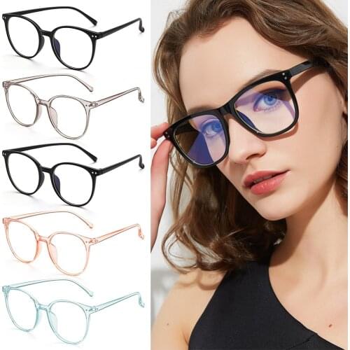 Oversized Anti Blue Light Glasses Office Goggles Unisex Round Transparent Frame Anti Radiation Video Gaming Computer Glasses