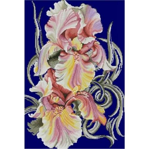 Tender pink iris patterns Counted Cross Stitch 11CT 14CT DIY wholesale Chinese Cross Stitch Kit Embroidery Needlework Sets