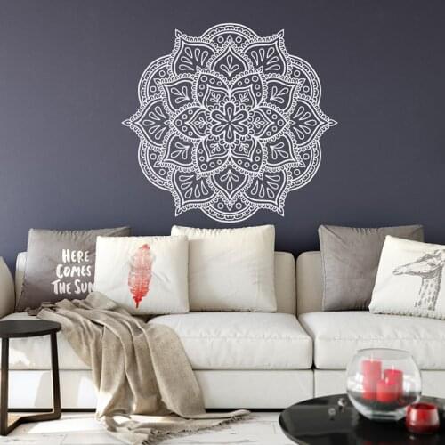 NEW Large Mandala Decal Bedroom Wall Decor- Flower Mandala Decal- Boho Mandala Wall Decal Bohemian Bedroom Decor- A12-013