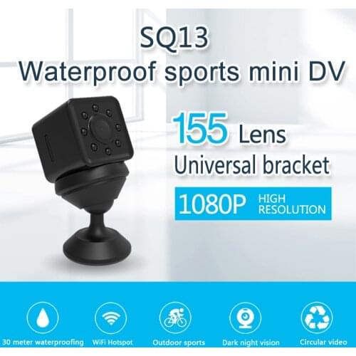 New Updated SQ13 WiFi Mini Camera FHD 1080P Sport Camcorder with Night Vision Video Recorder DVR DV Micro Cam Waterproof Shell
