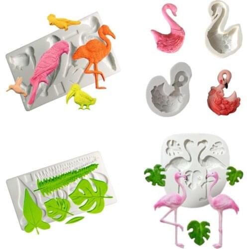 New Flamingo Cake Fondant Molds Cookies Biscuits Silicone Mold Candy Chocolate Clay Soap Mould Baking Cupcake Decorating Tools