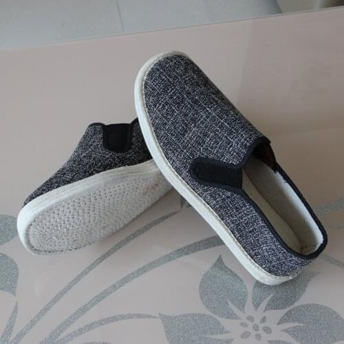 Unisex gray handmade cotton kung fu danceshoes lay meditation shoes tai chi sneakersdancing shoes breathable