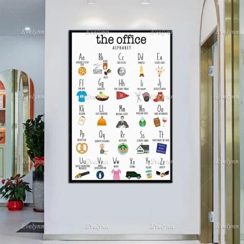 The Office Alphabet Oil Painting Posters and Prints on Canvas Wall Art Modular Pictures for Living Room Cuadros Home Decoration