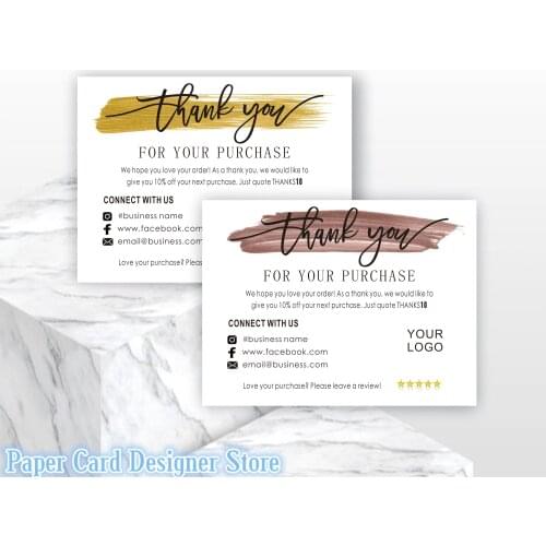 Personalize Thank You For Your Order Template Custom Add your LOGO Purchase Thank You Insert Card Business Package Order Insert