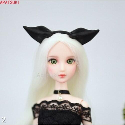 Black Fox Cat Ear Headband Doll Accessories Plastic Tiara For Barbie Dolls Headwear Hairwear Hair Accessories For 1/6 Dollhouse